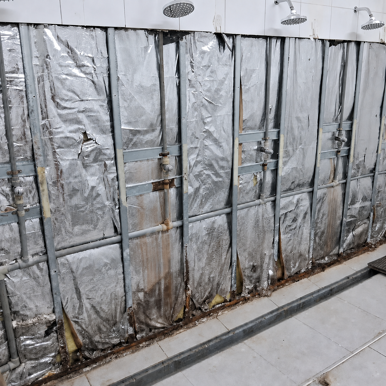 Instalaciones sanitarias renovadas en duchas de SGS Chile